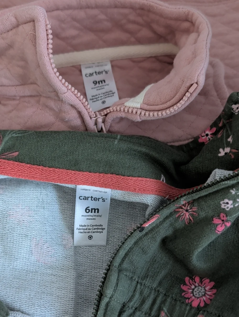 Lot 4 Olive Green Utility Jacket Faux Fur Vest Pink 9 / 12 Months Girl Pink